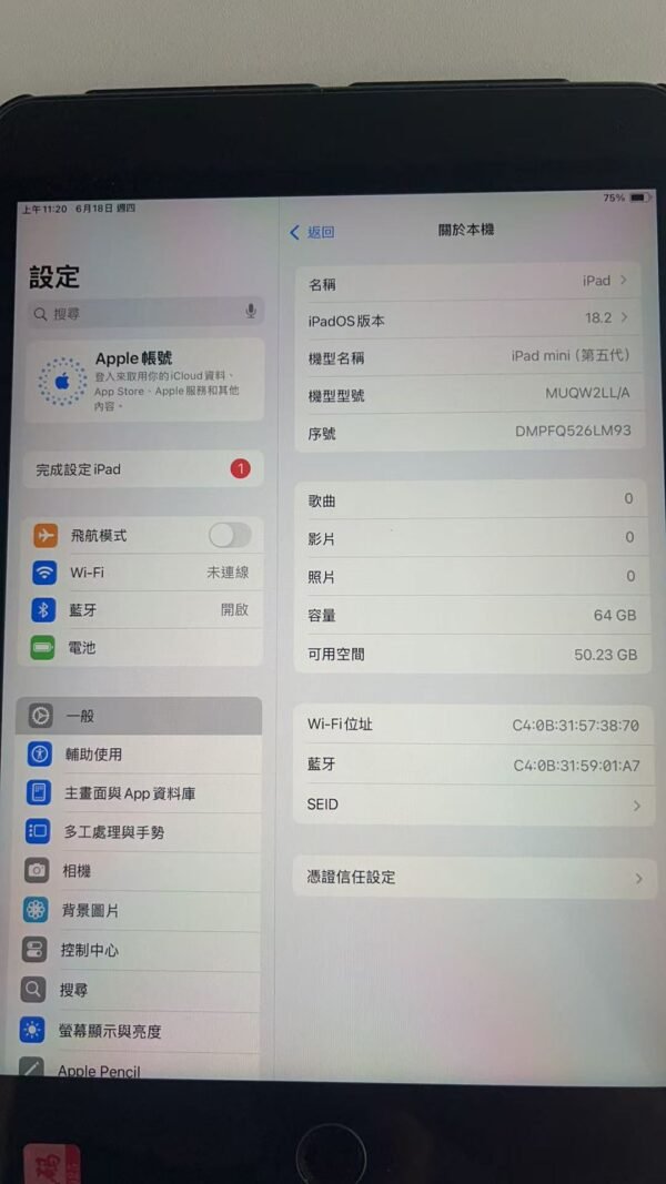 003號 Apple iPad mini 5 64G 黑色