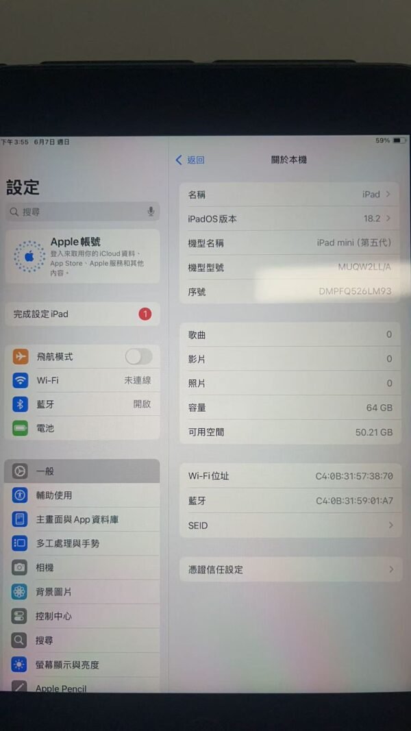 Apple iPad mini 5 64G 黑色 二手 iPad
